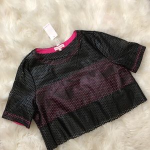 Faux leather crop top